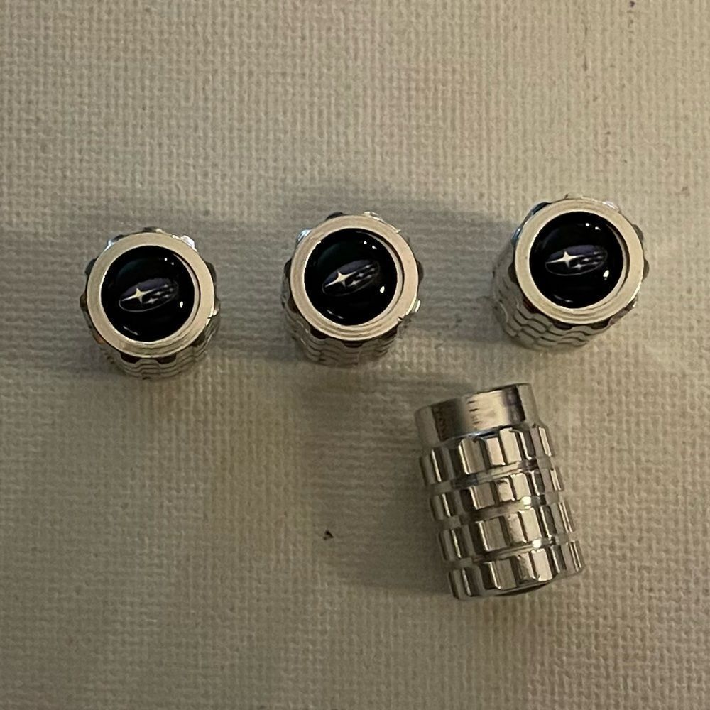 Subaru Valve Stem Caps in Silver set of 4 NWT